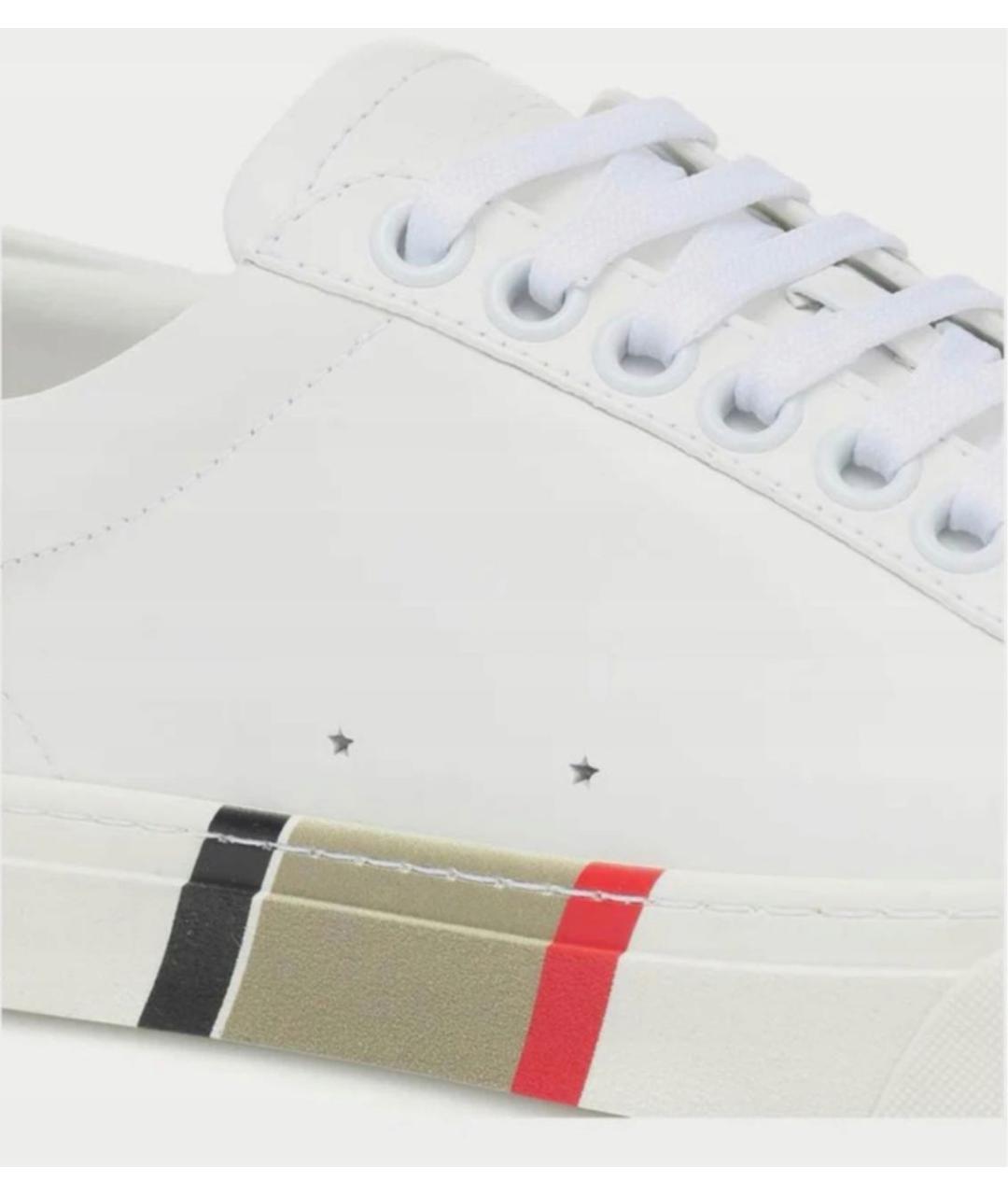 BURBERRY Белые кожаные кеды, фото 4