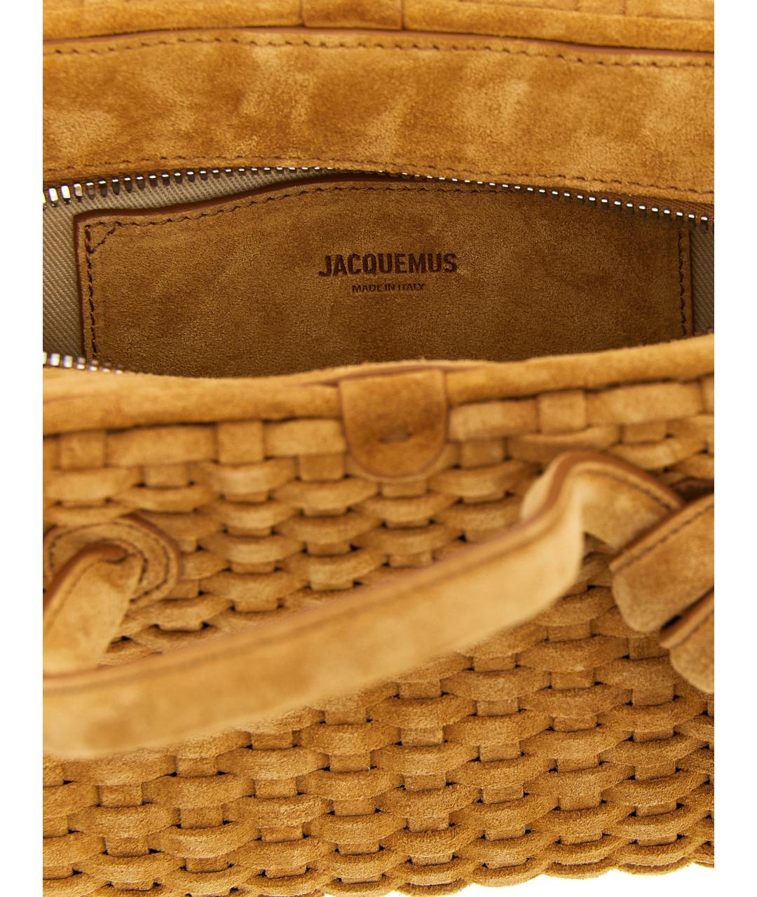 JACQUEMUS Бежевая замшевая сумка тоут, фото 3