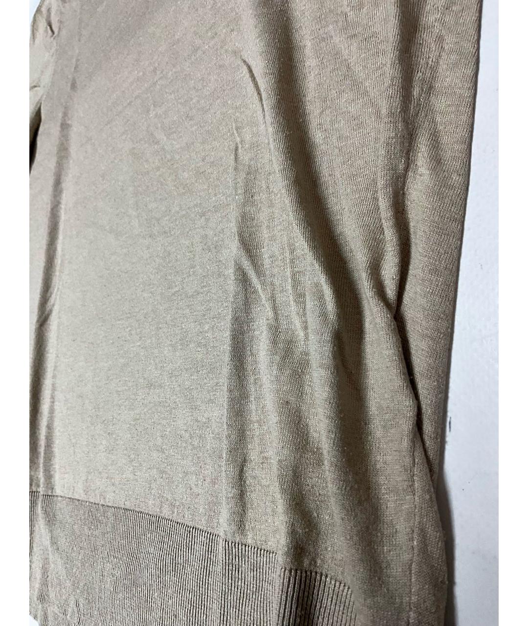 LORO PIANA Бежевое поло с коротким рукавом, фото 2