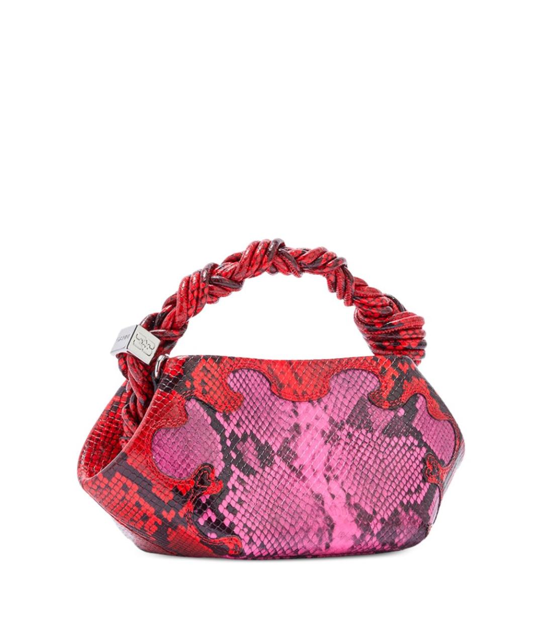 GANNI Розовая синтетическая сумка с короткими ручками, фото 3