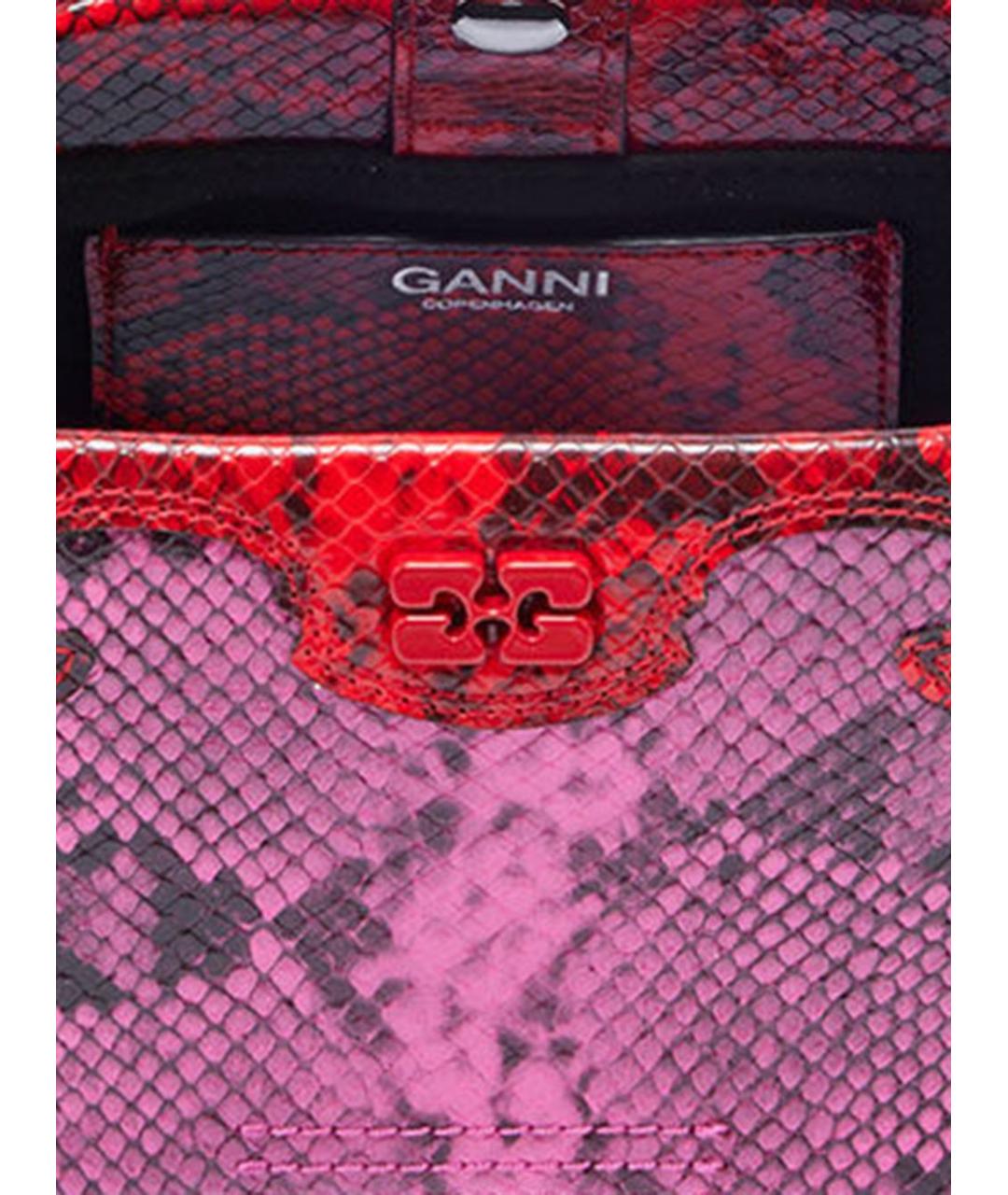 GANNI Розовая синтетическая сумка с короткими ручками, фото 2