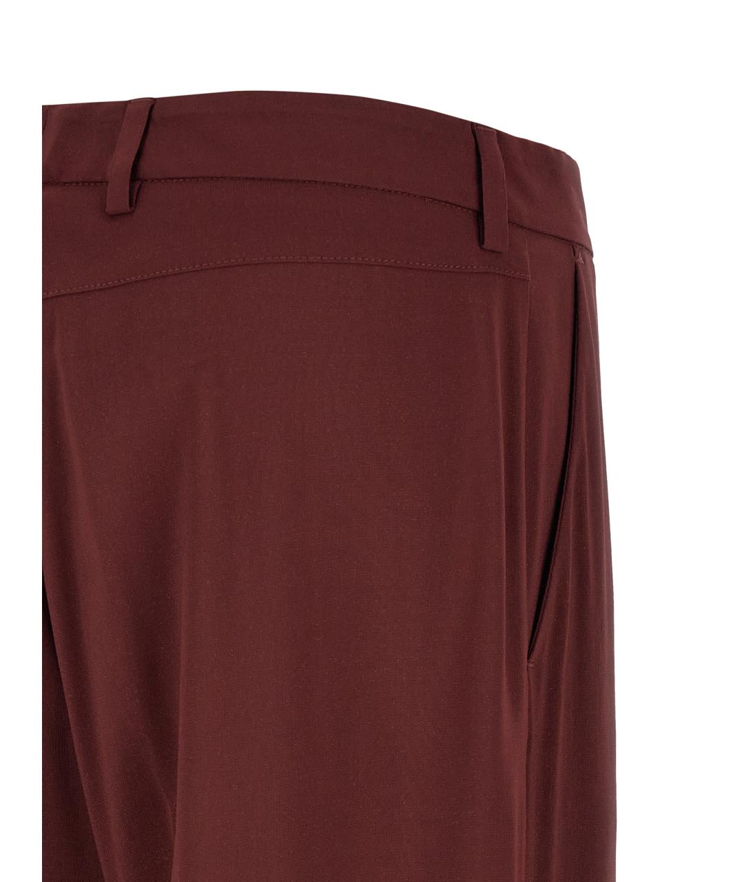 ALBERTO BIANI Бордовые хлопковые прямые брюки, фото 4