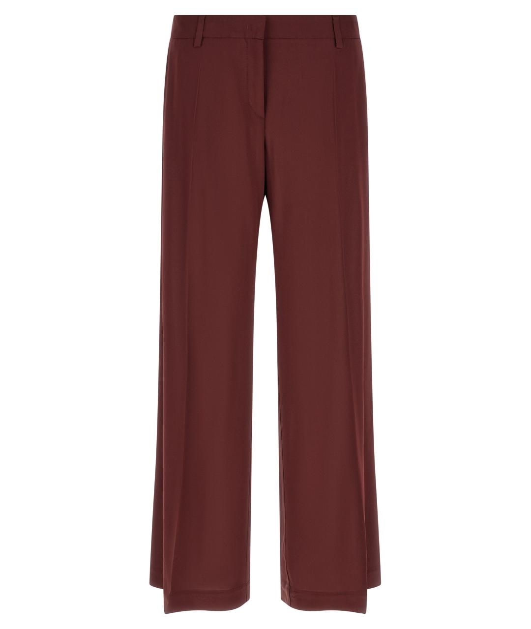 ALBERTO BIANI Бордовые хлопковые прямые брюки, фото 1
