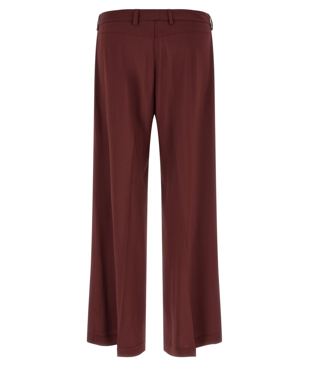ALBERTO BIANI Бордовые хлопковые прямые брюки, фото 2