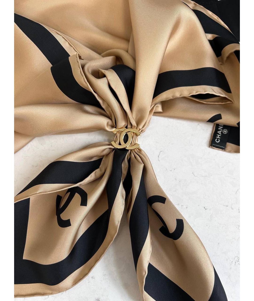 CHANEL Коричневый платок, фото 3