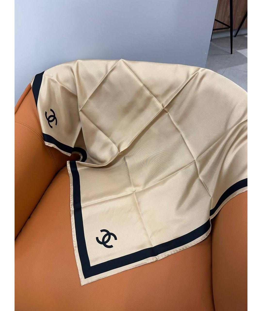 CHANEL Коричневый платок, фото 2