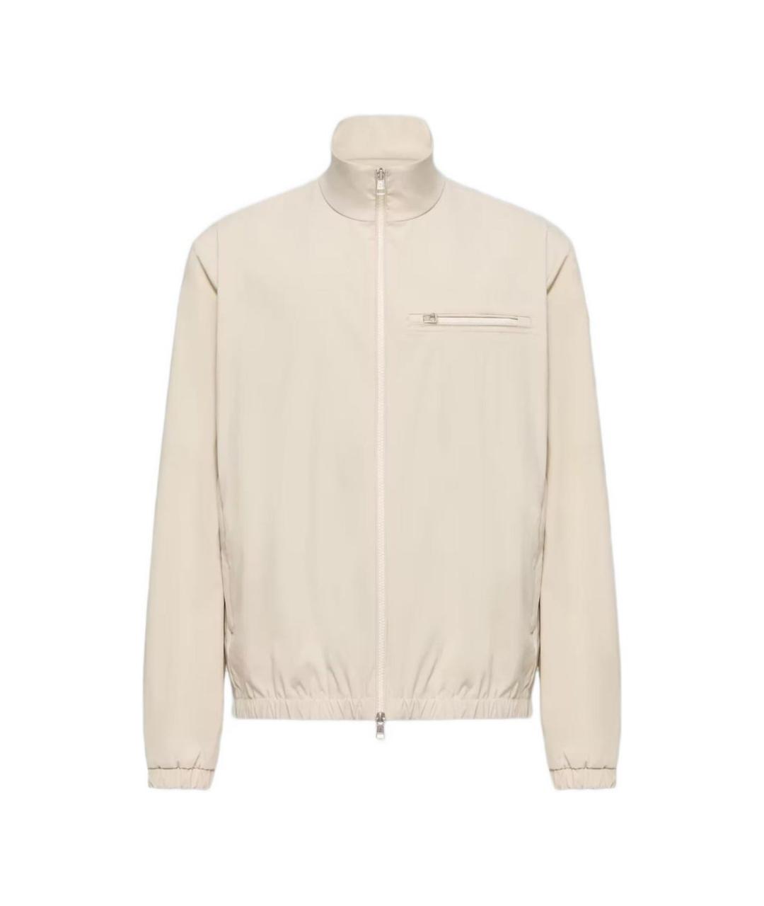 MONCLER Бежевая полиэстеровая куртка, фото 1