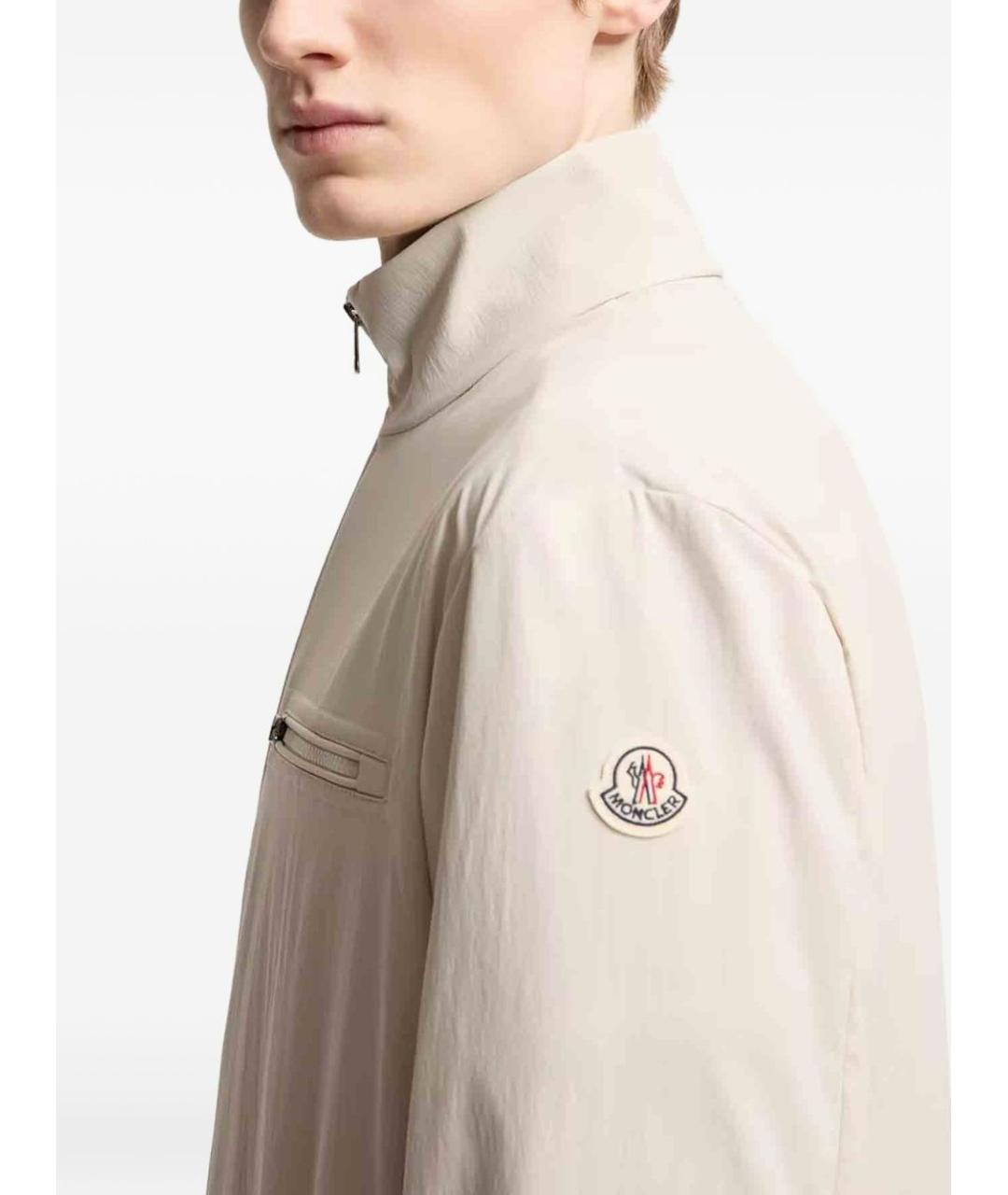 MONCLER Бежевая полиэстеровая куртка, фото 4