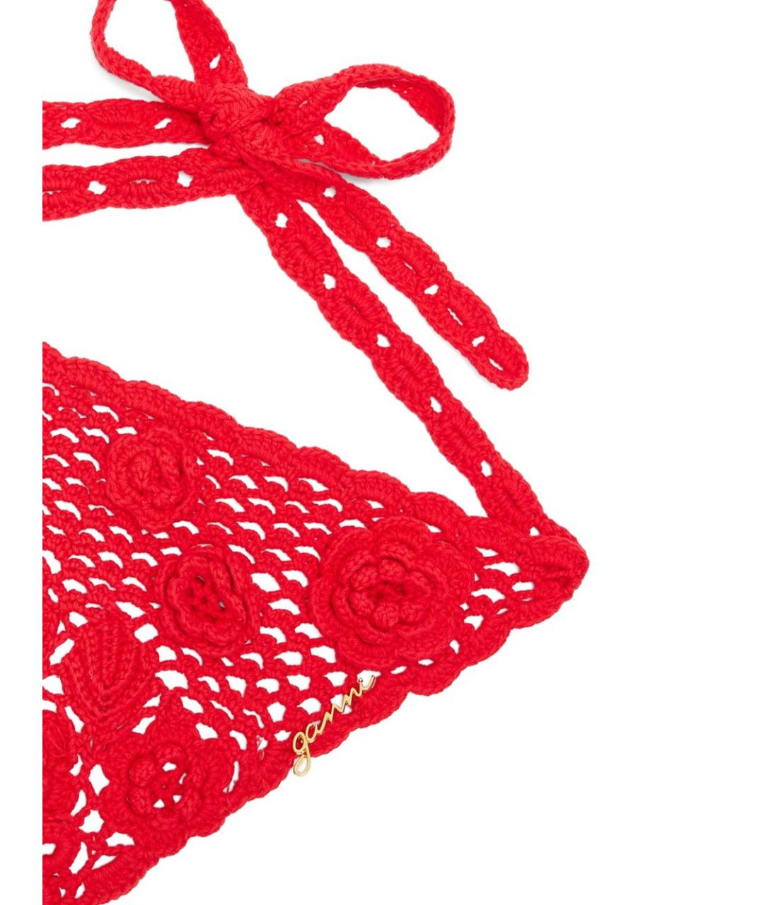 GANNI Красная хлопковая повязка на голову, фото 2