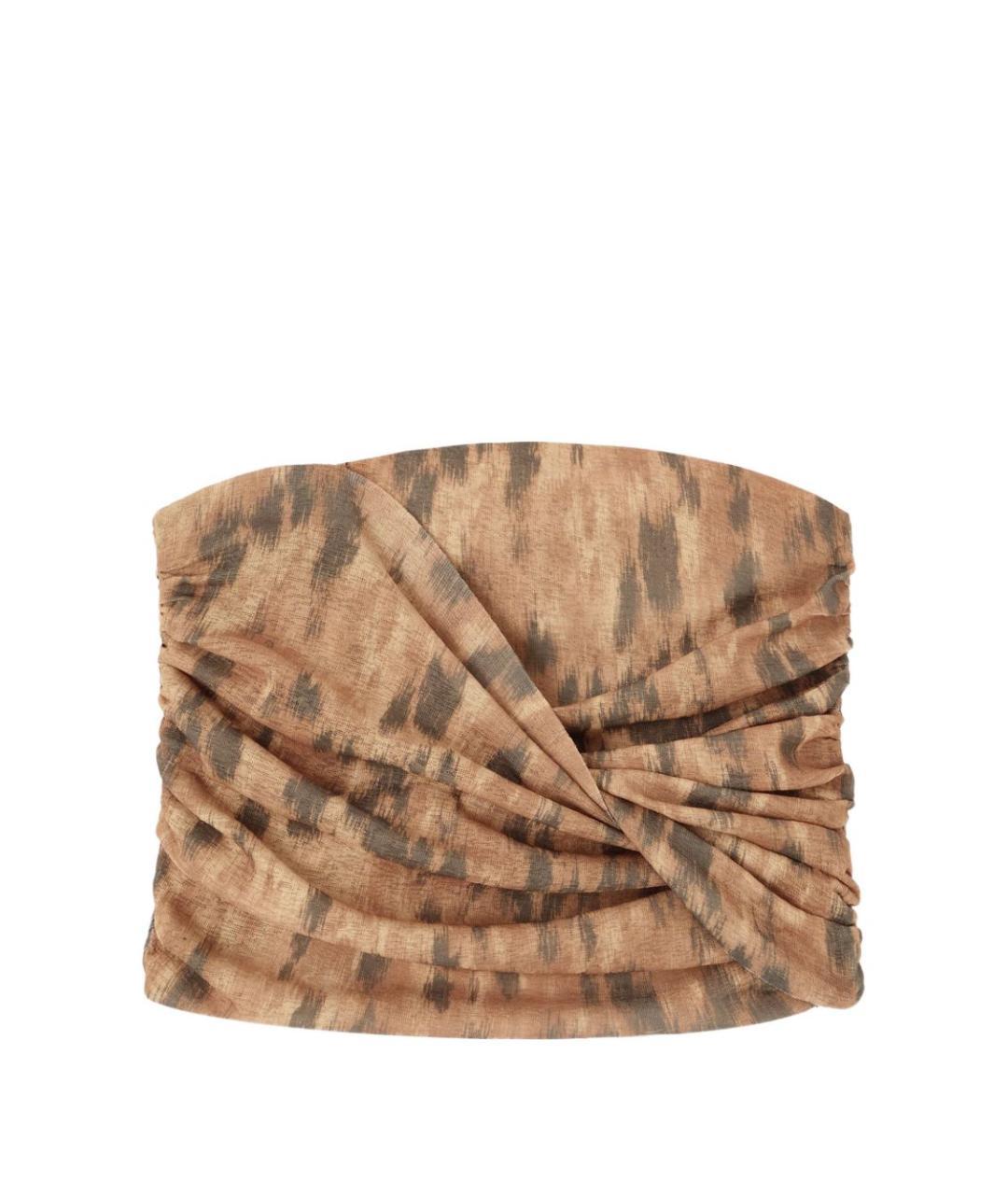 GANNI Коричневая полиэстеровая майка, фото 3