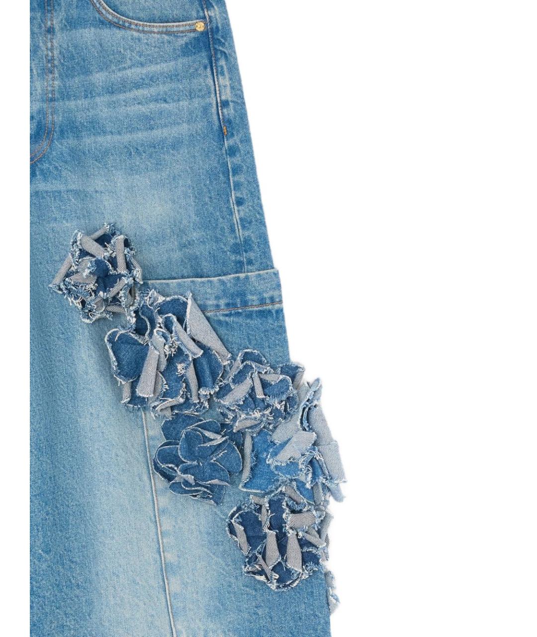 GANNI Синие хлопковые прямые джинсы, фото 2