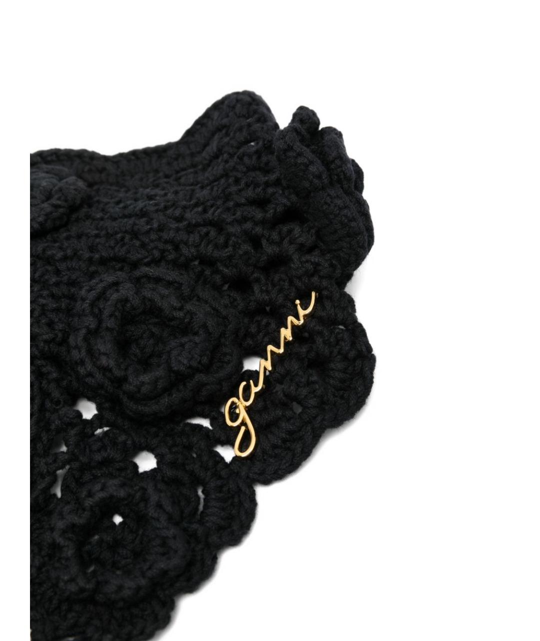 GANNI Черная хлопковая повязка на голову, фото 2