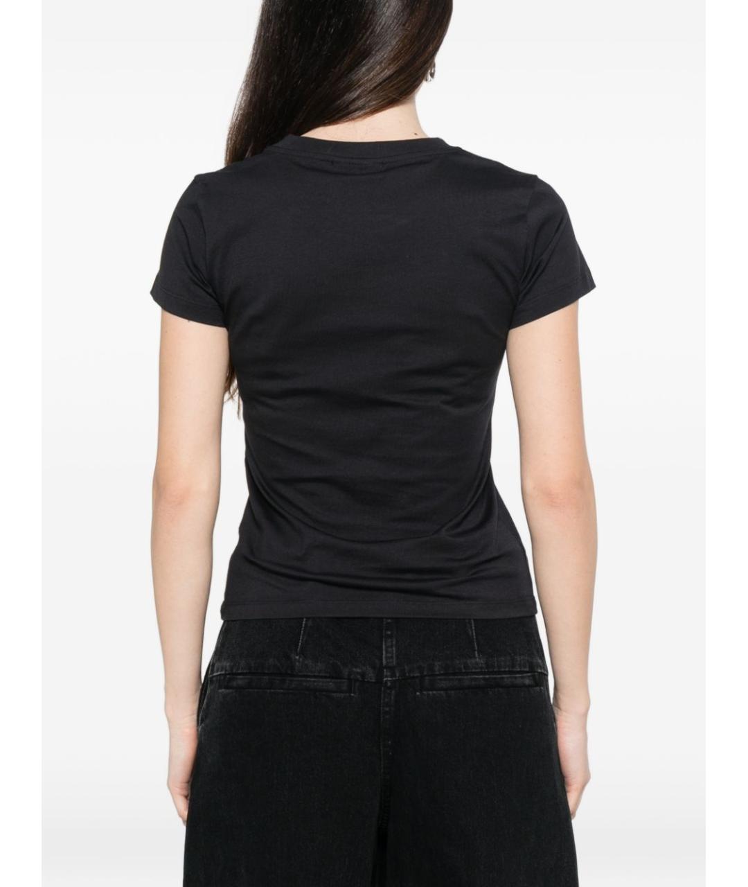 GANNI Черная хлопковая футболка, фото 2