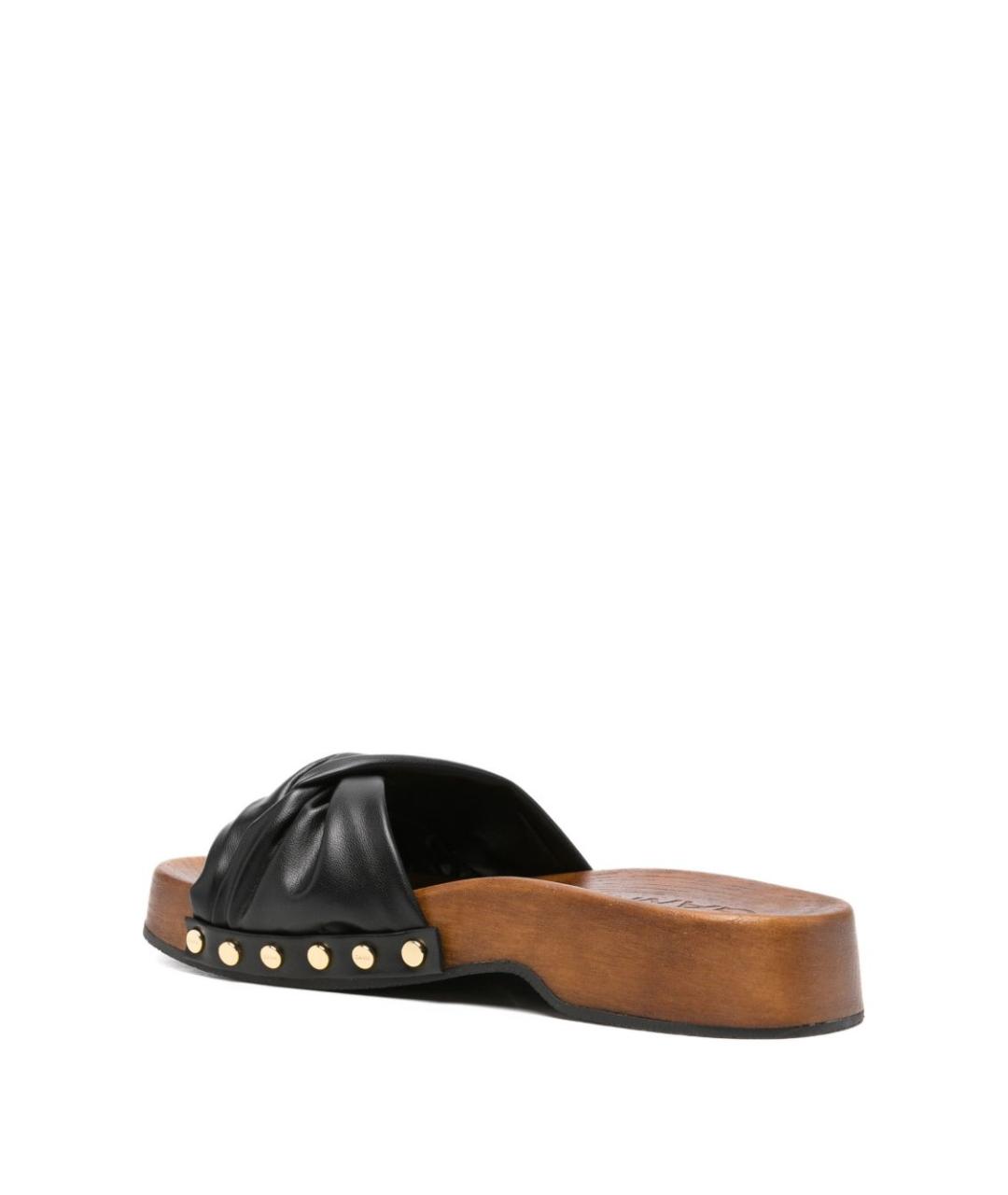 GANNI Черные кожаные сандалии, фото 2