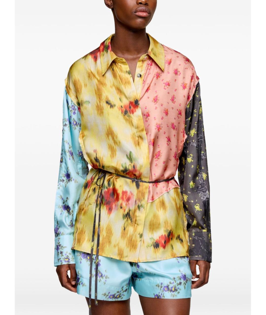 GANNI Мульти шелковая рубашка, фото 3