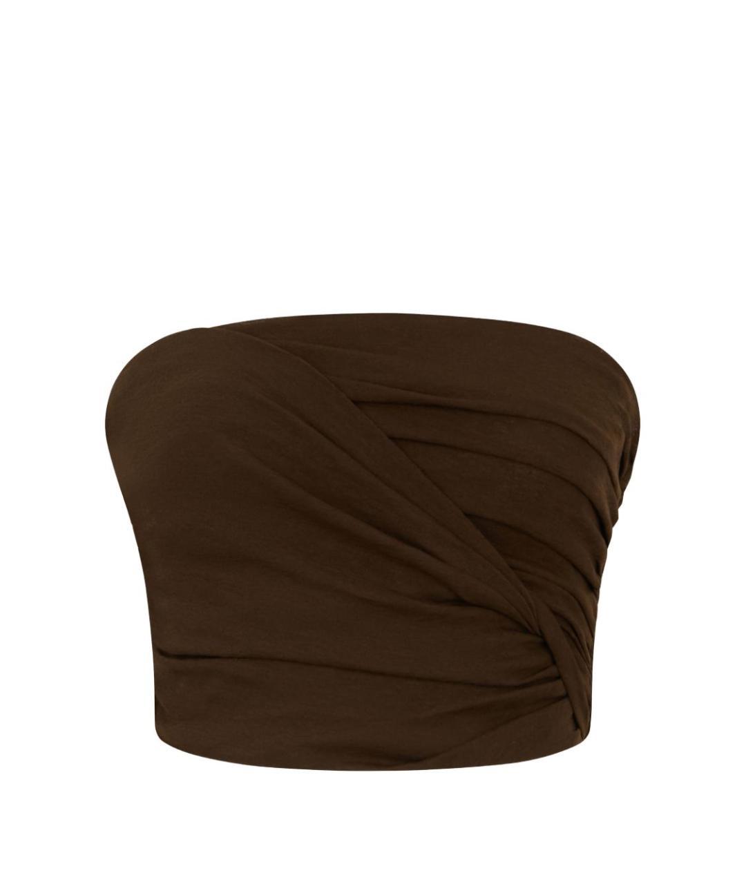 GANNI Коричневая полиэстеровая майка, фото 3