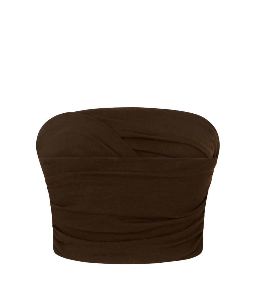 GANNI Коричневая полиэстеровая майка, фото 2