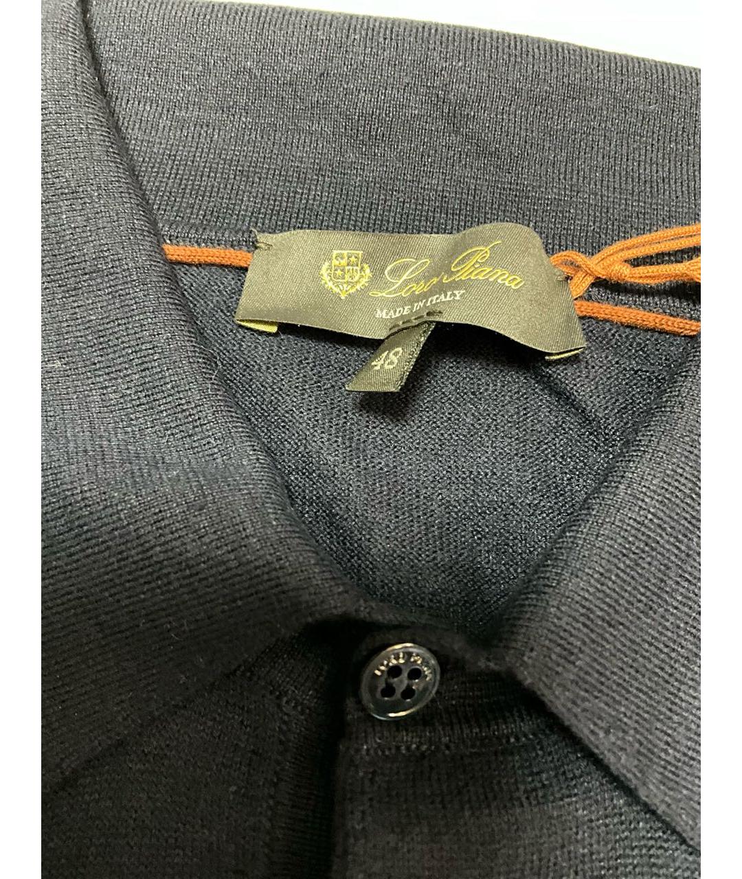 LORO PIANA Синее поло с коротким рукавом, фото 4