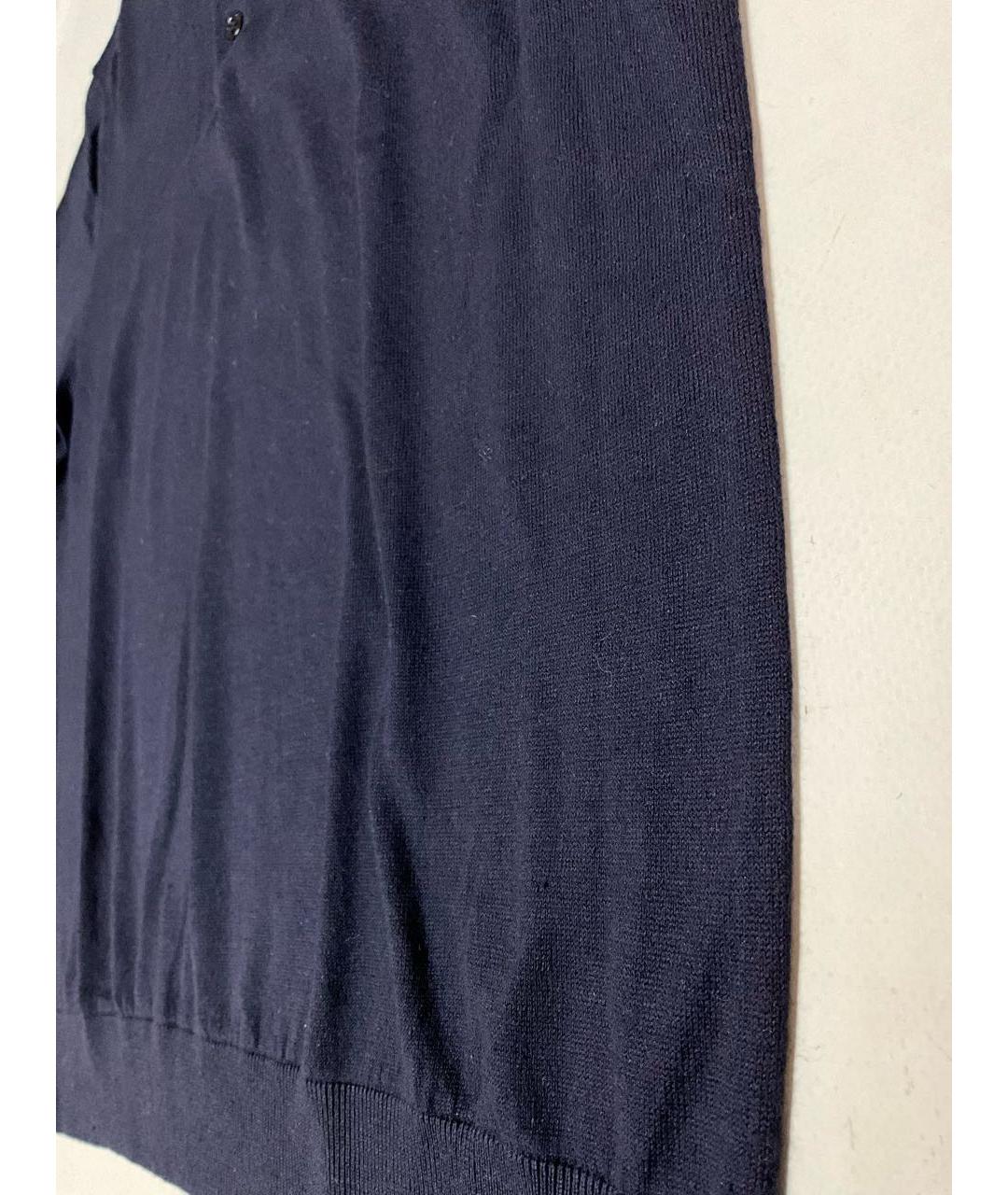 LORO PIANA Синее поло с коротким рукавом, фото 3