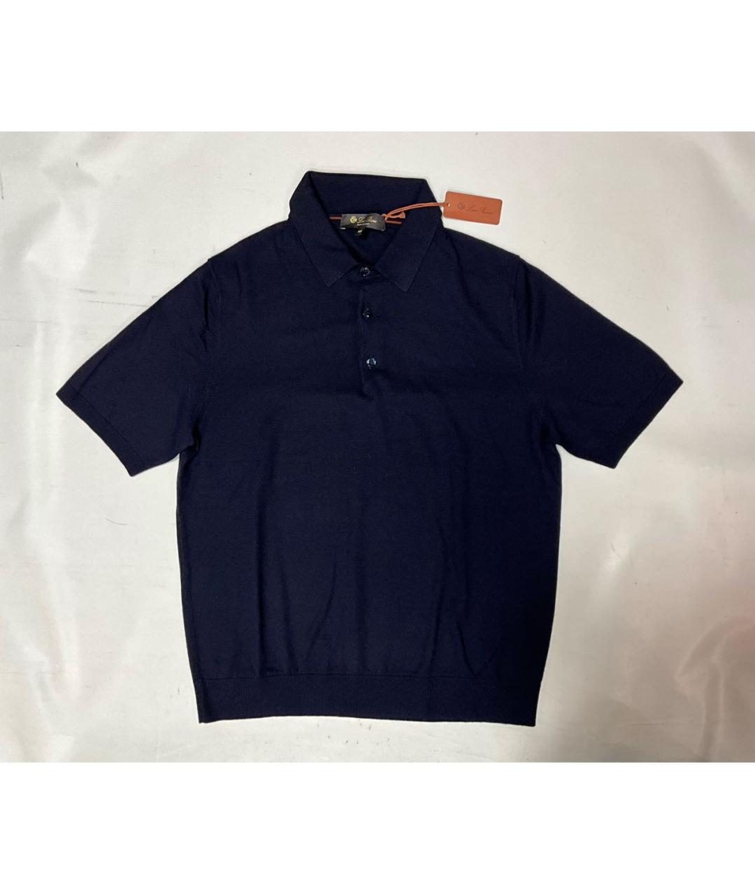 LORO PIANA Синее поло с коротким рукавом, фото 5