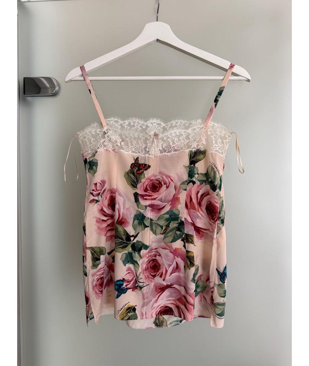 DOLCE&GABBANA Коралловая шелковая майка, фото 2