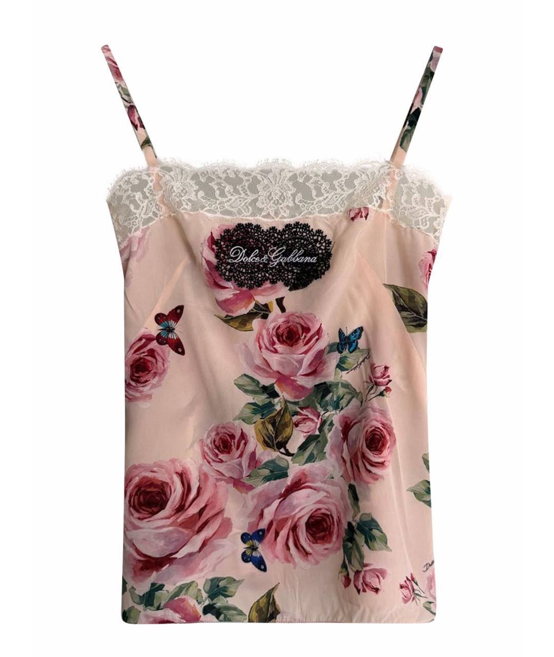 DOLCE&GABBANA Коралловая шелковая майка, фото 1