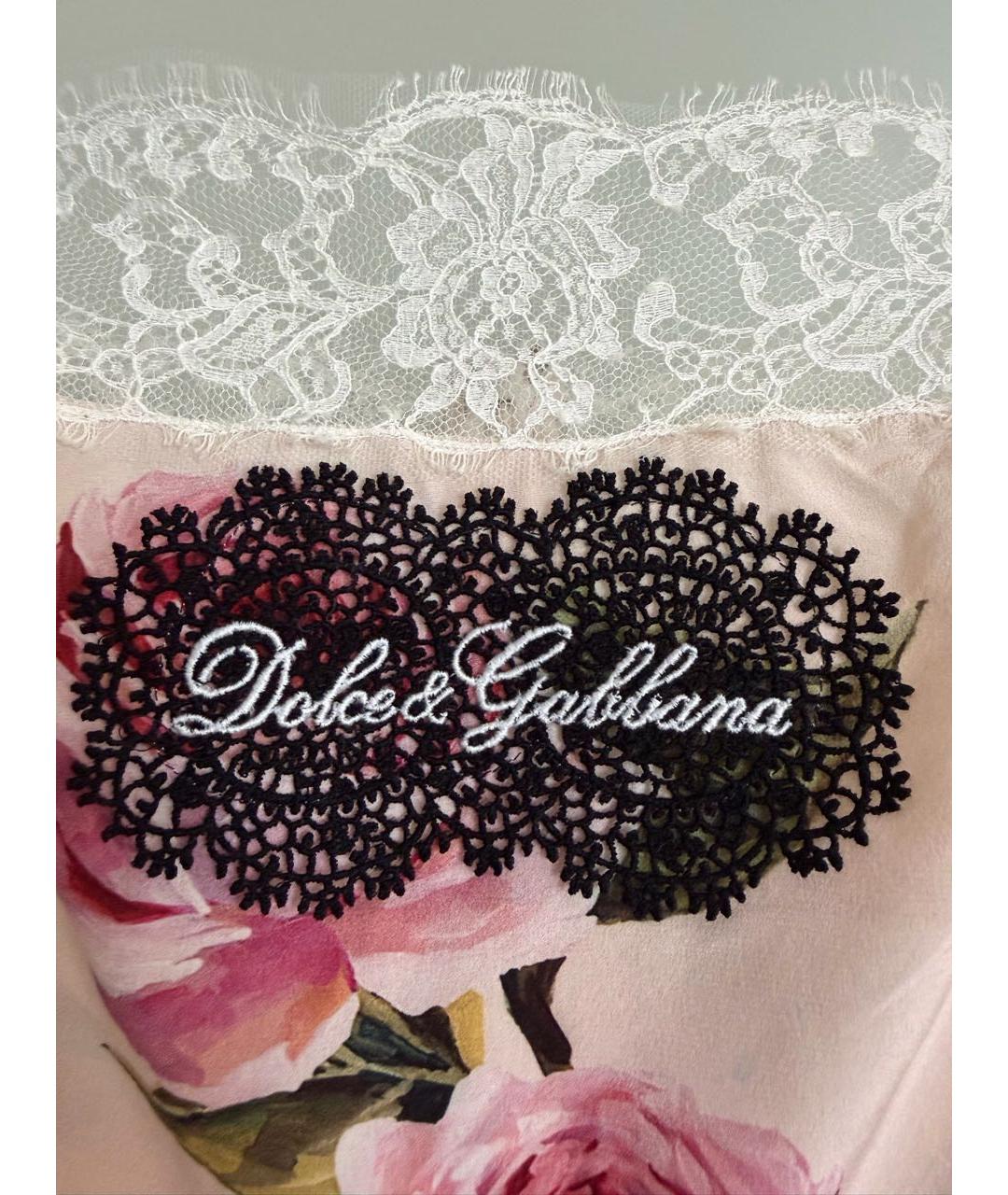 DOLCE&GABBANA Коралловая шелковая майка, фото 3