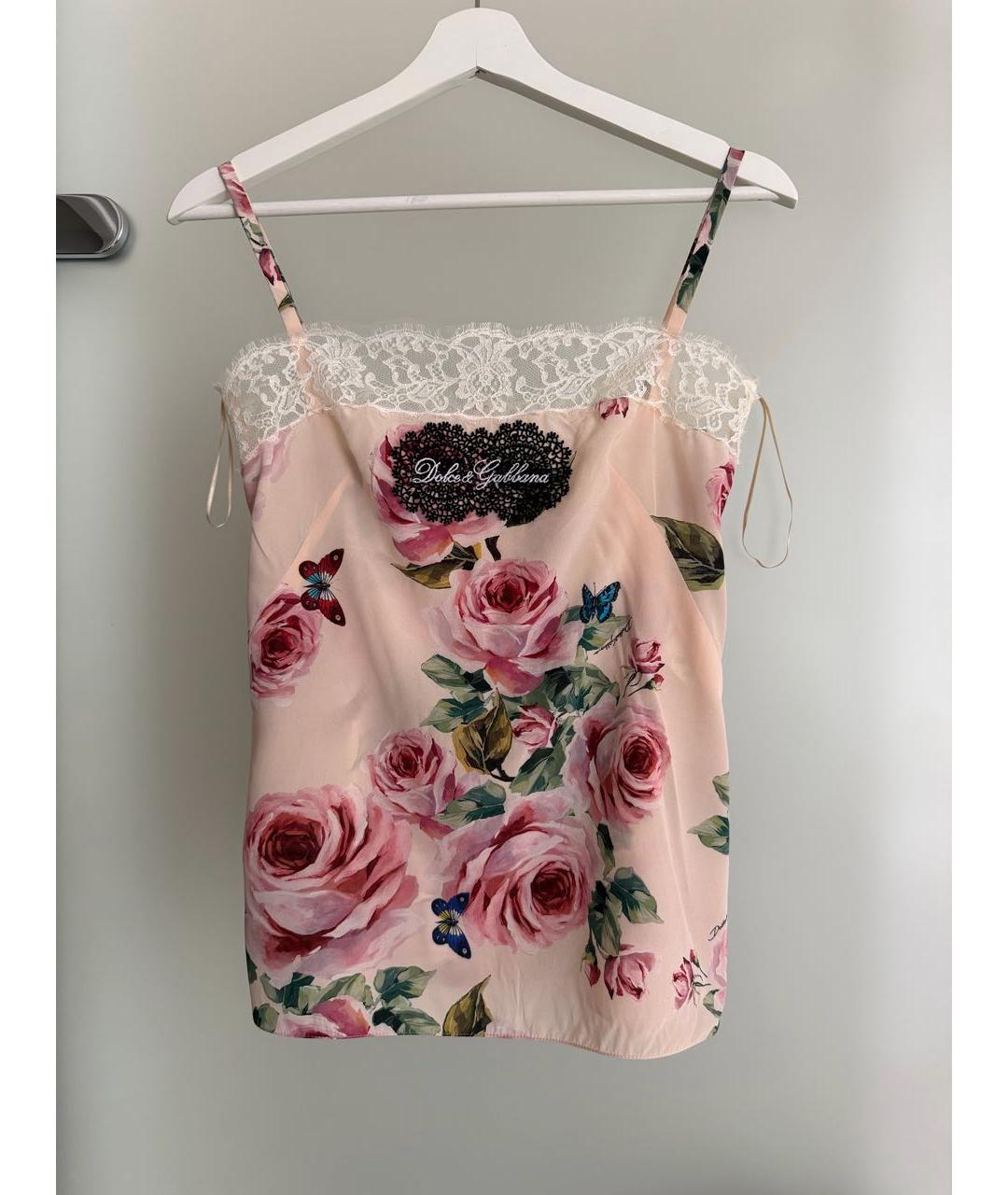 DOLCE&GABBANA Коралловая шелковая майка, фото 5