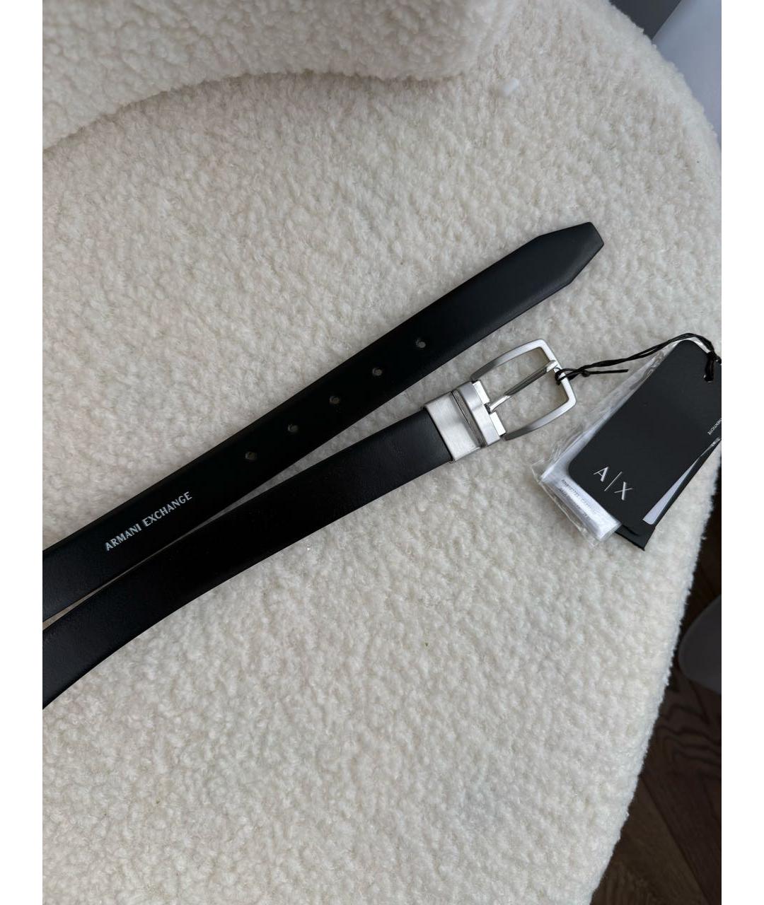 ARMANI EXCHANGE Черный кожаный ремень, фото 3