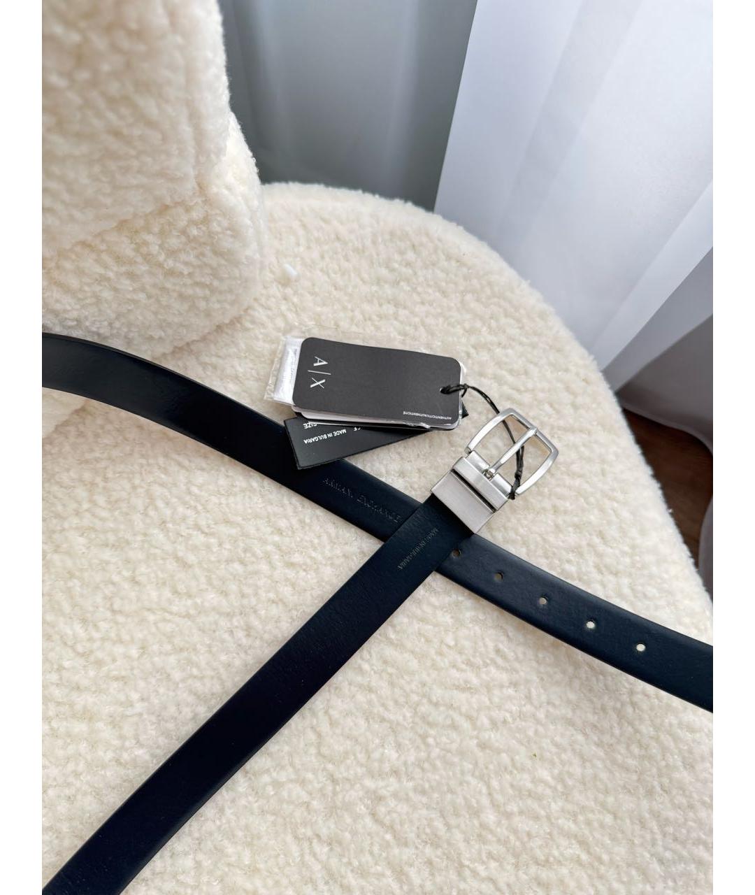 ARMANI EXCHANGE Черный кожаный ремень, фото 4