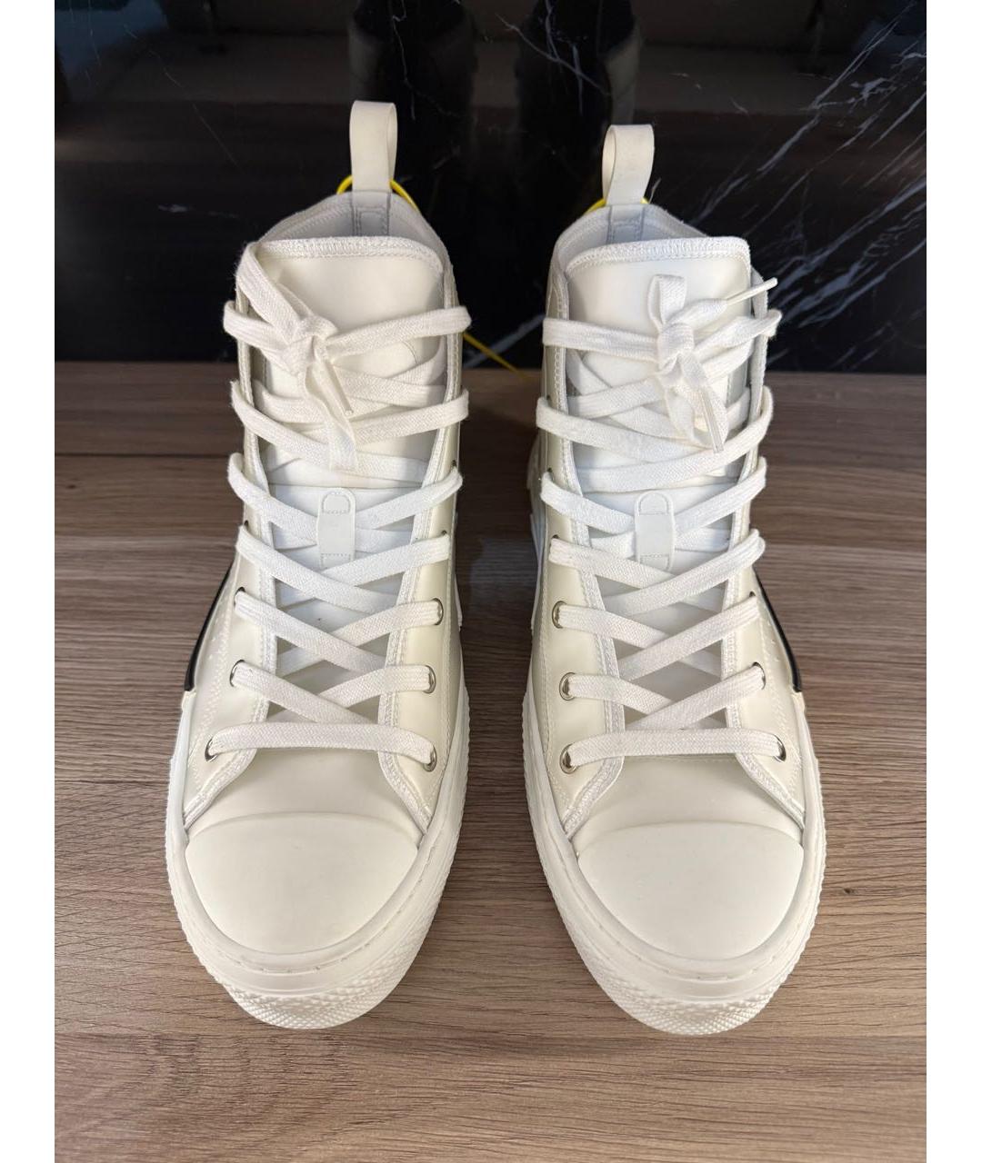 CHRISTIAN DIOR Белые текстильные высокие кроссовки / кеды, фото 2