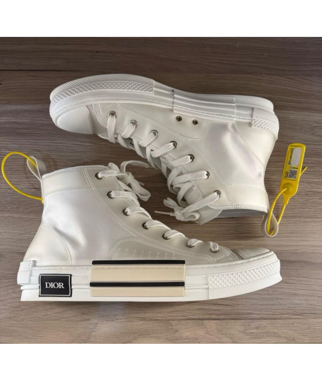CHRISTIAN DIOR Белые текстильные высокие кроссовки / кеды, фото 3