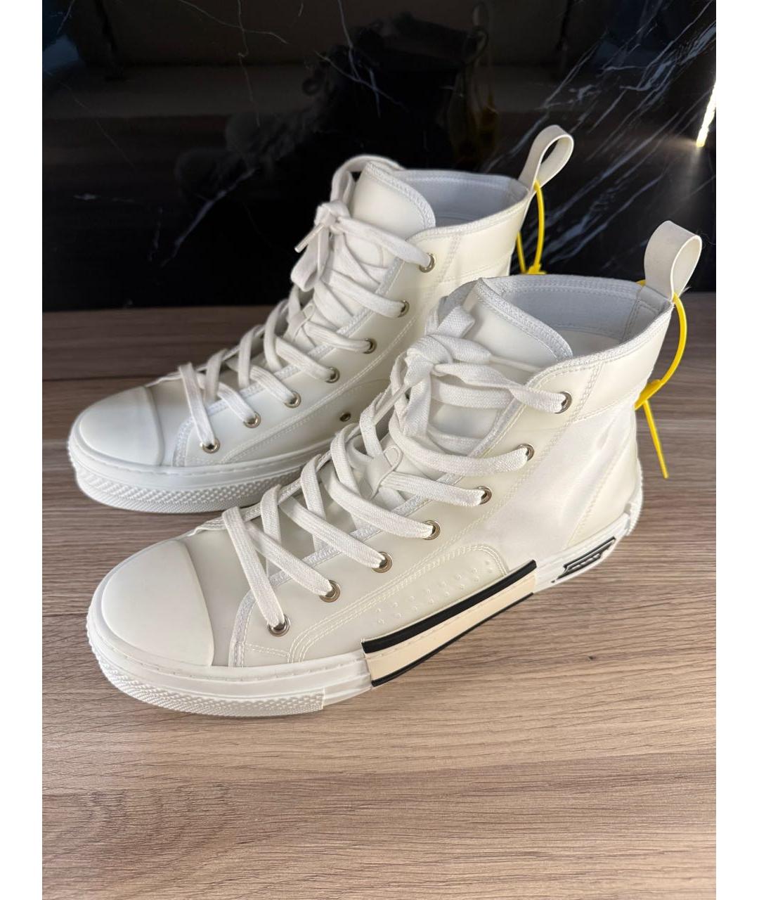 CHRISTIAN DIOR Белые текстильные высокие кроссовки / кеды, фото 5