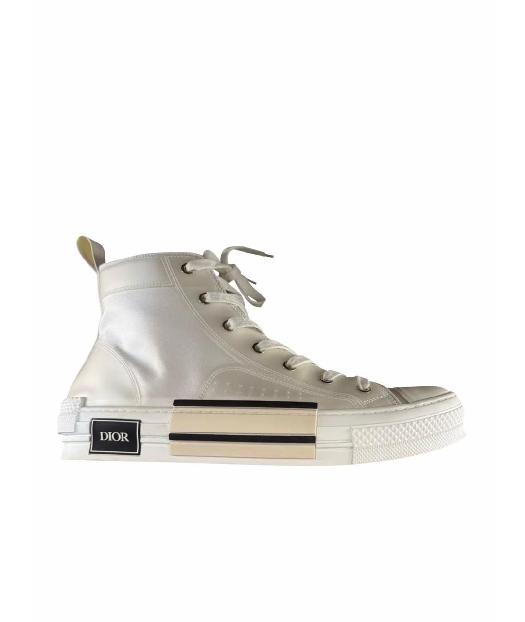 CHRISTIAN DIOR Белые текстильные высокие кроссовки / кеды, фото 1