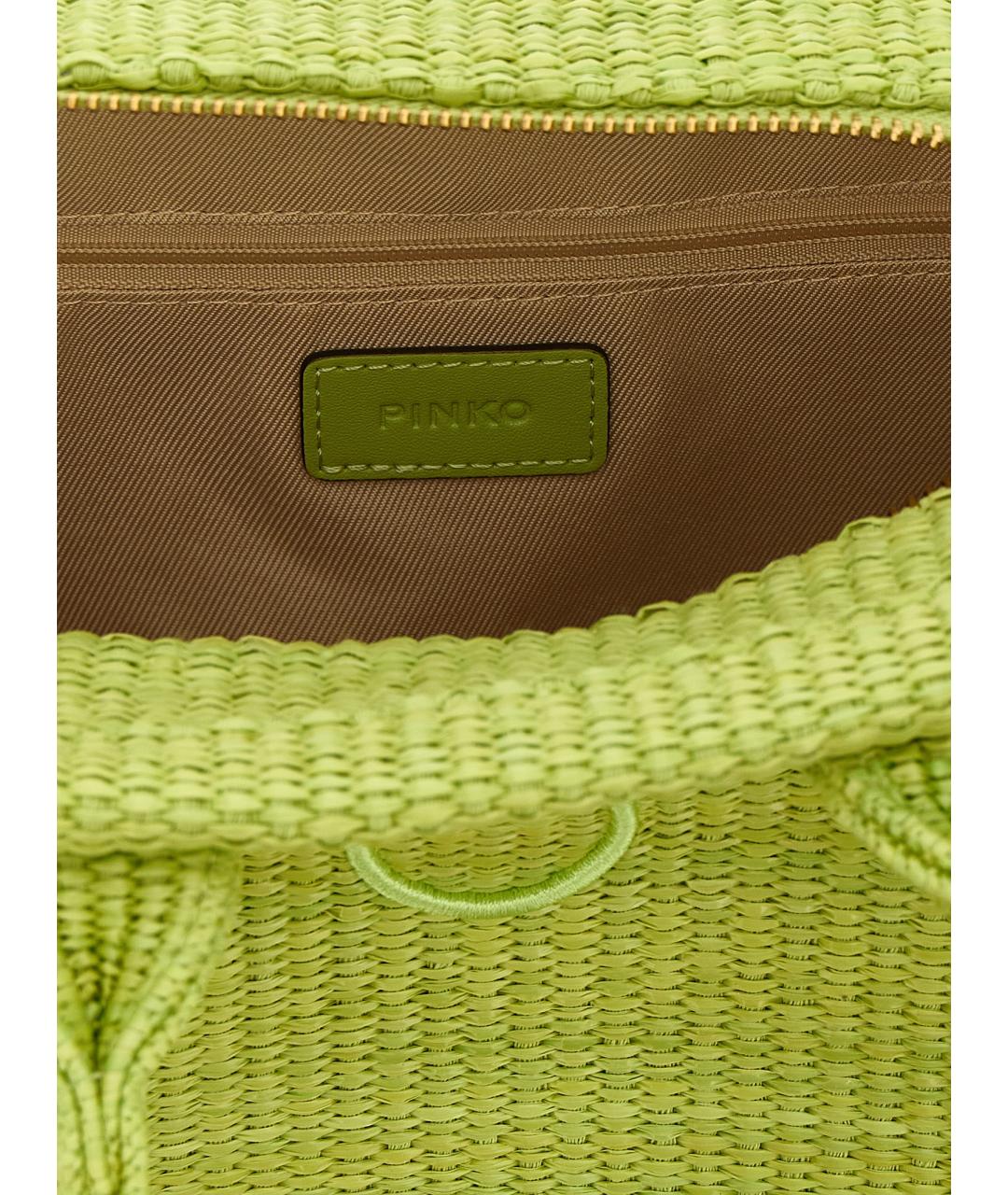 PINKO Зеленая синтетическая сумка тоут, фото 4