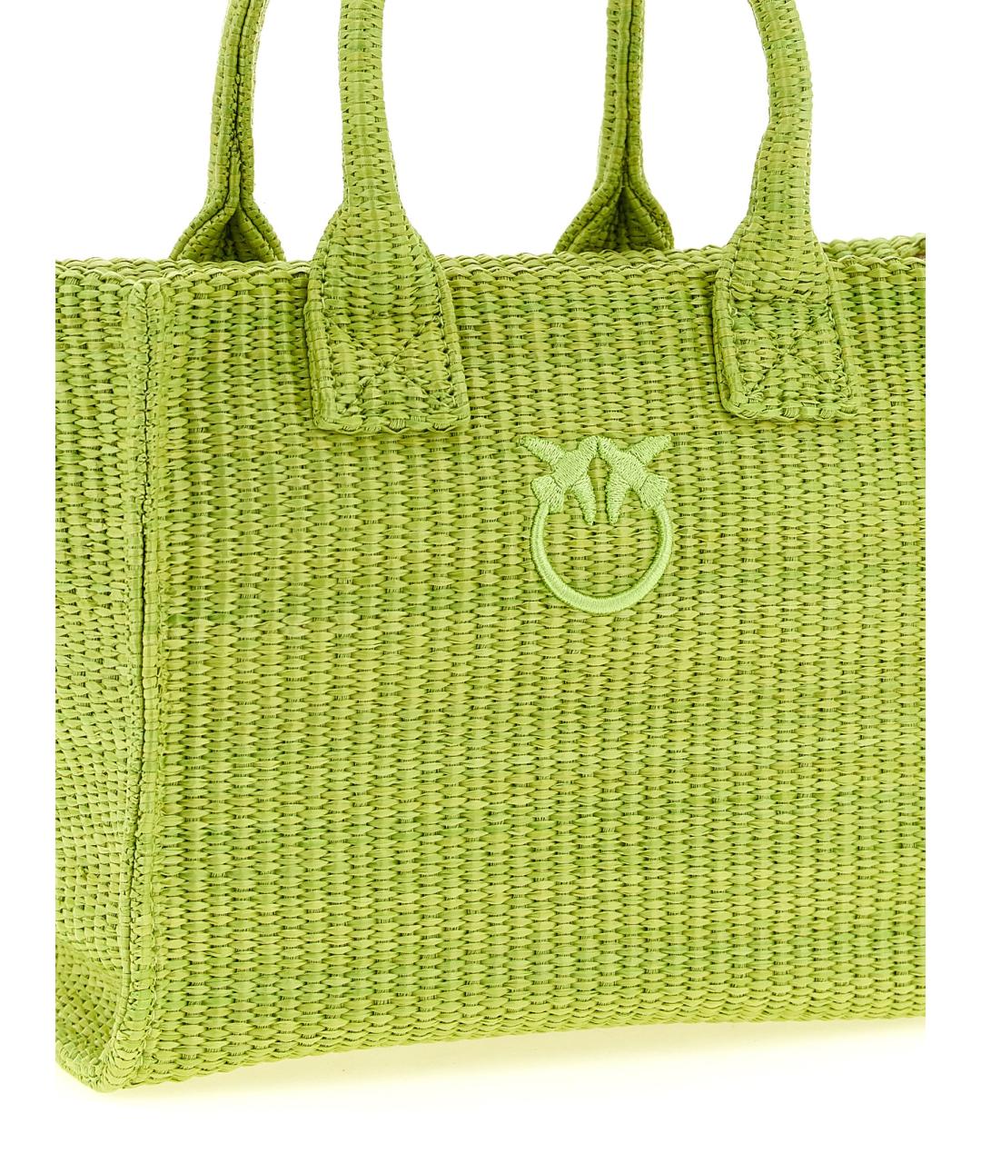 PINKO Зеленая синтетическая сумка тоут, фото 3