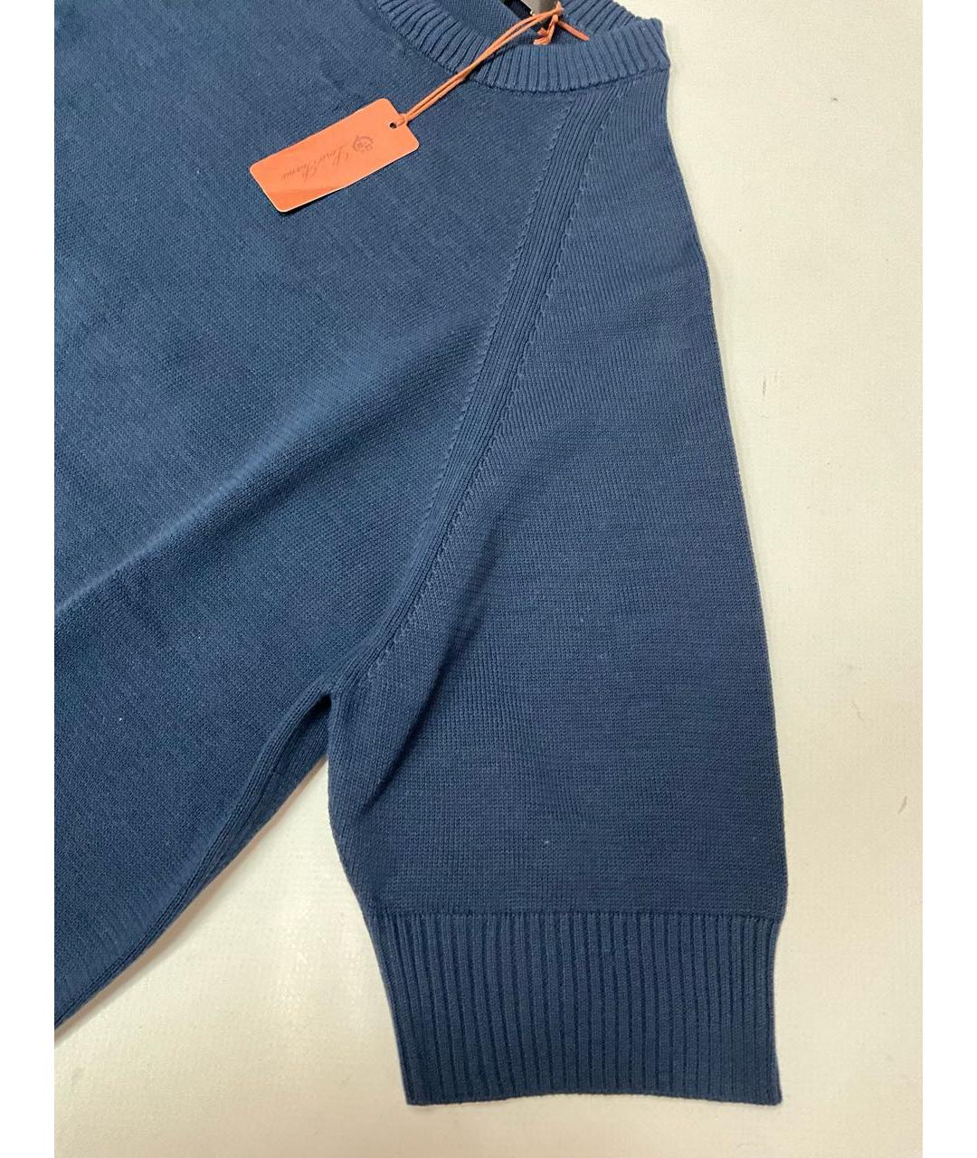 LORO PIANA Синий хлопковый джемпер / свитер, фото 3