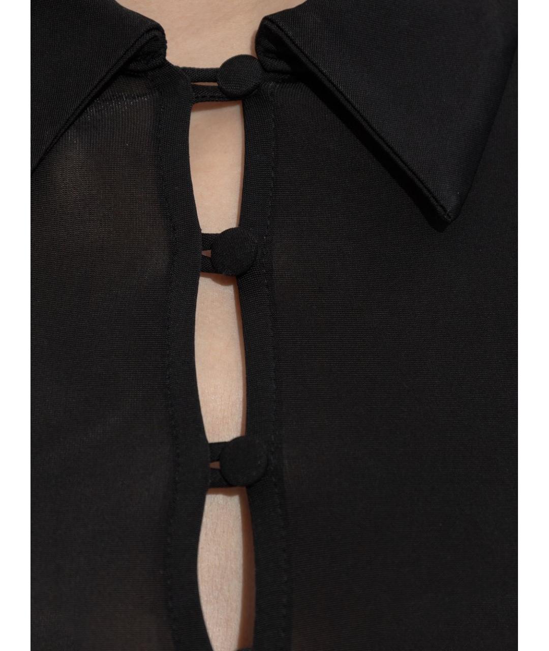 GANNI Черная вискозная рубашка, фото 5