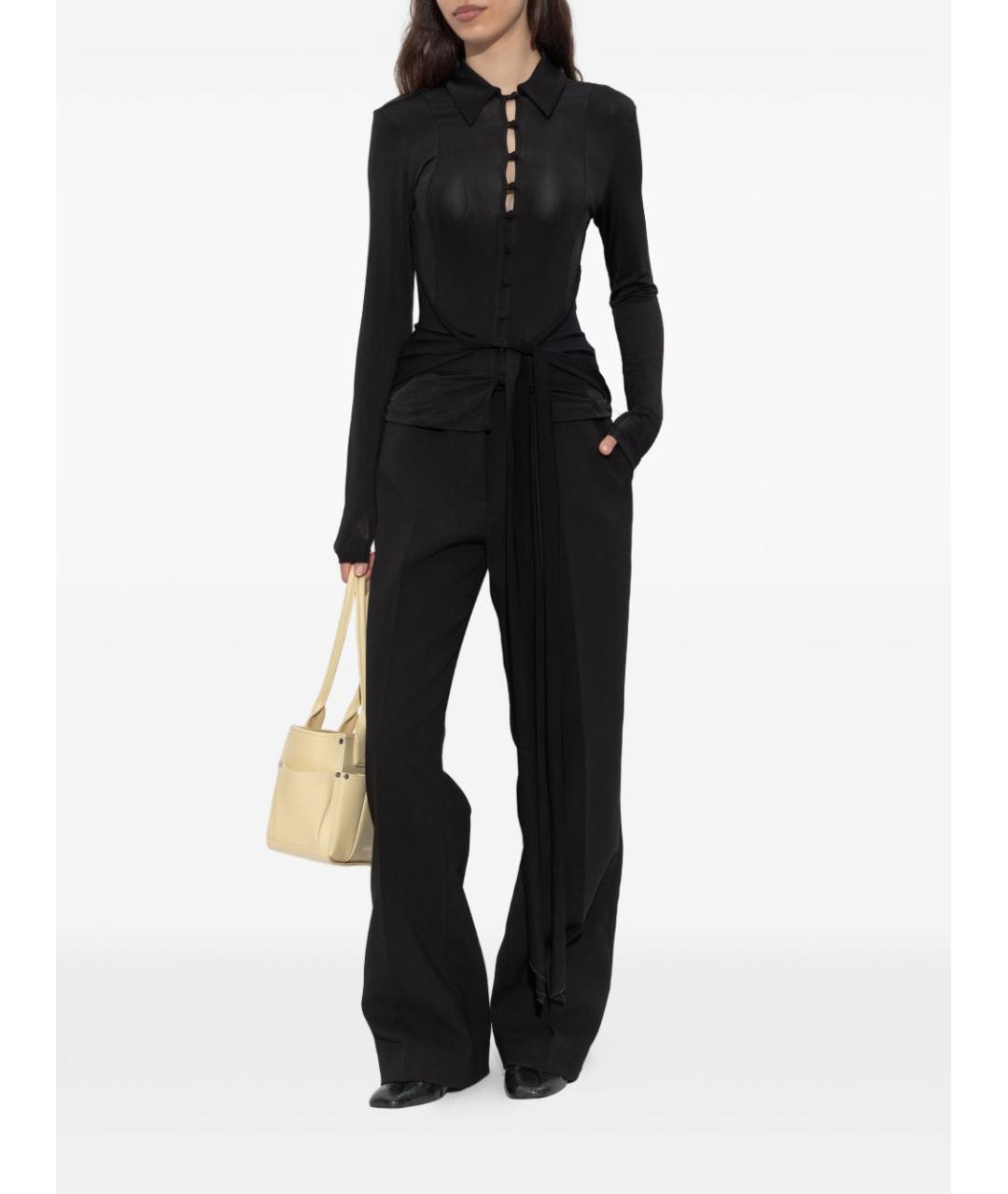 GANNI Черная вискозная рубашка, фото 3