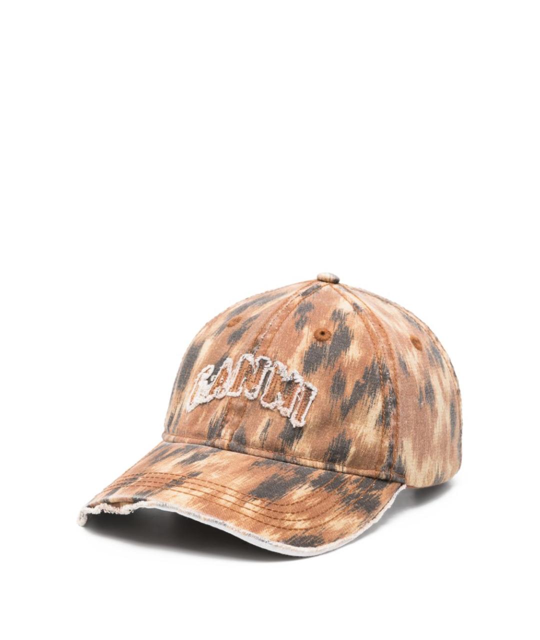 GANNI Коричневая хлопковая кепка, фото 1