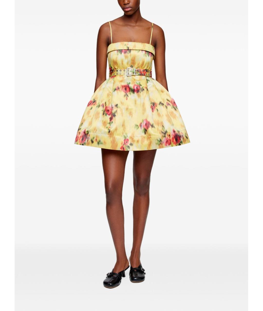 GANNI Желтое полиэстеровое повседневное платье, фото 3