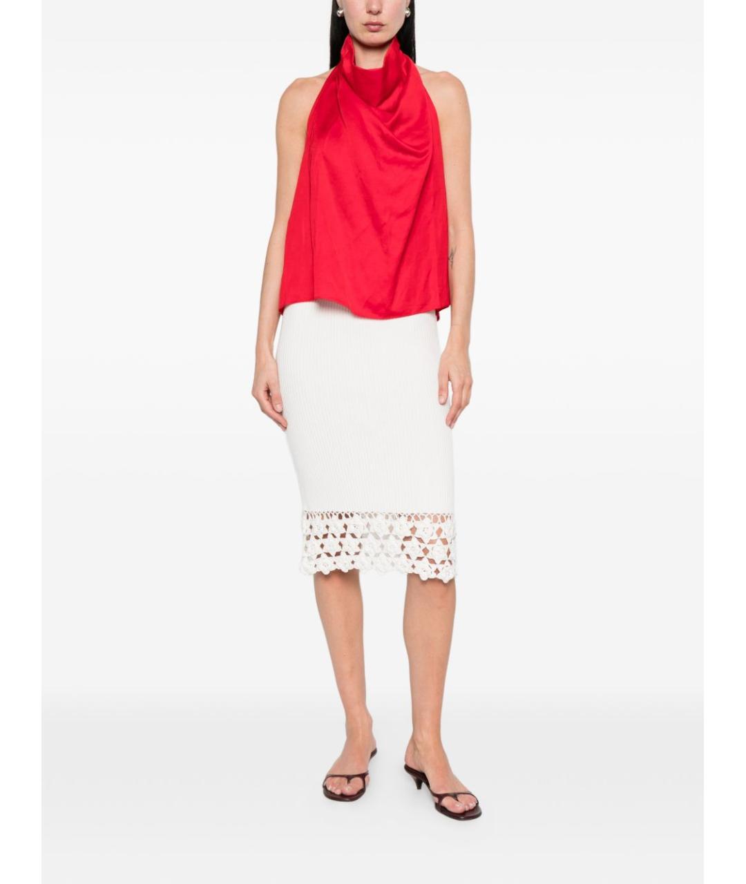 GANNI Белая хлопковая юбка миди, фото 3