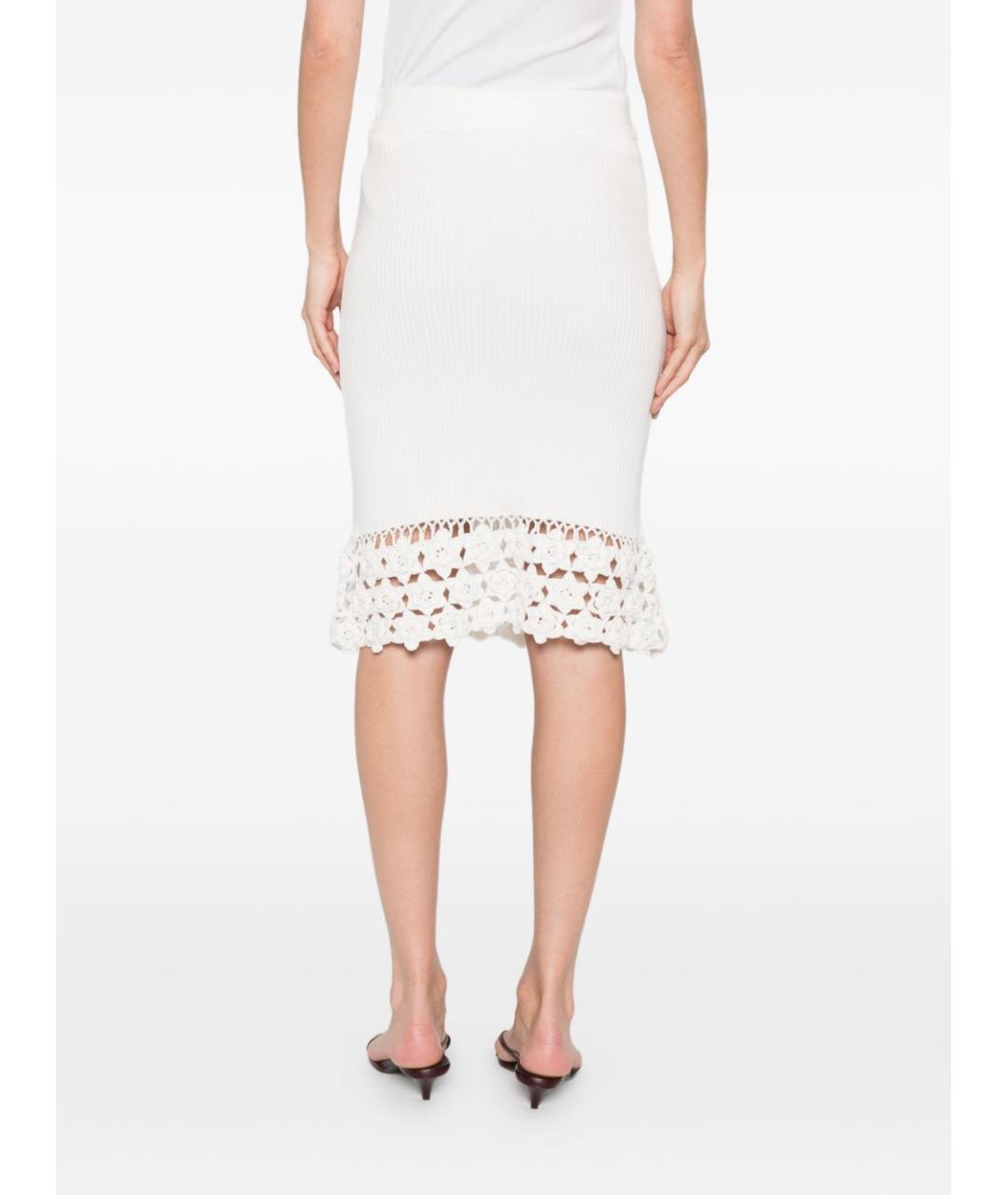GANNI Белая хлопковая юбка миди, фото 2