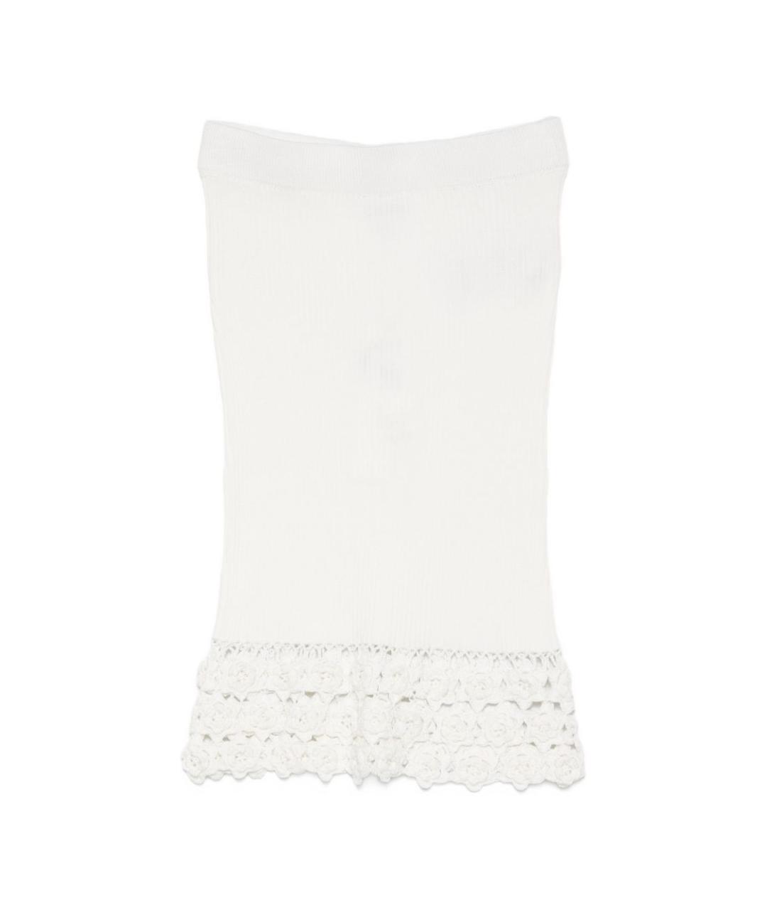 GANNI Белая хлопковая юбка миди, фото 1