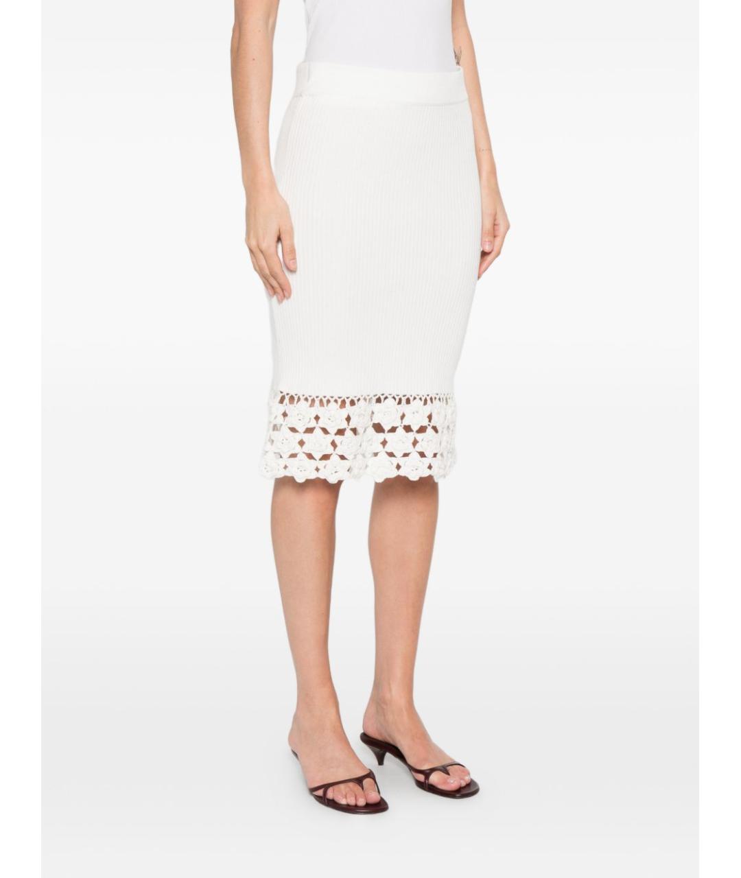 GANNI Белая хлопковая юбка миди, фото 4
