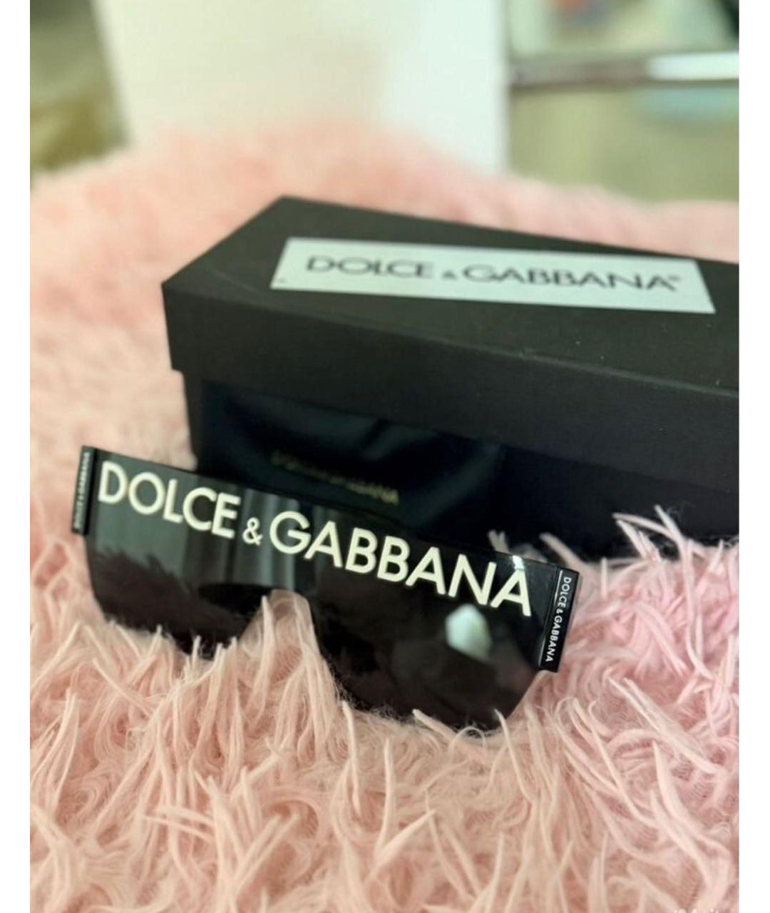 DOLCE&GABBANA Антрацитовые пластиковые солнцезащитные очки, фото 5