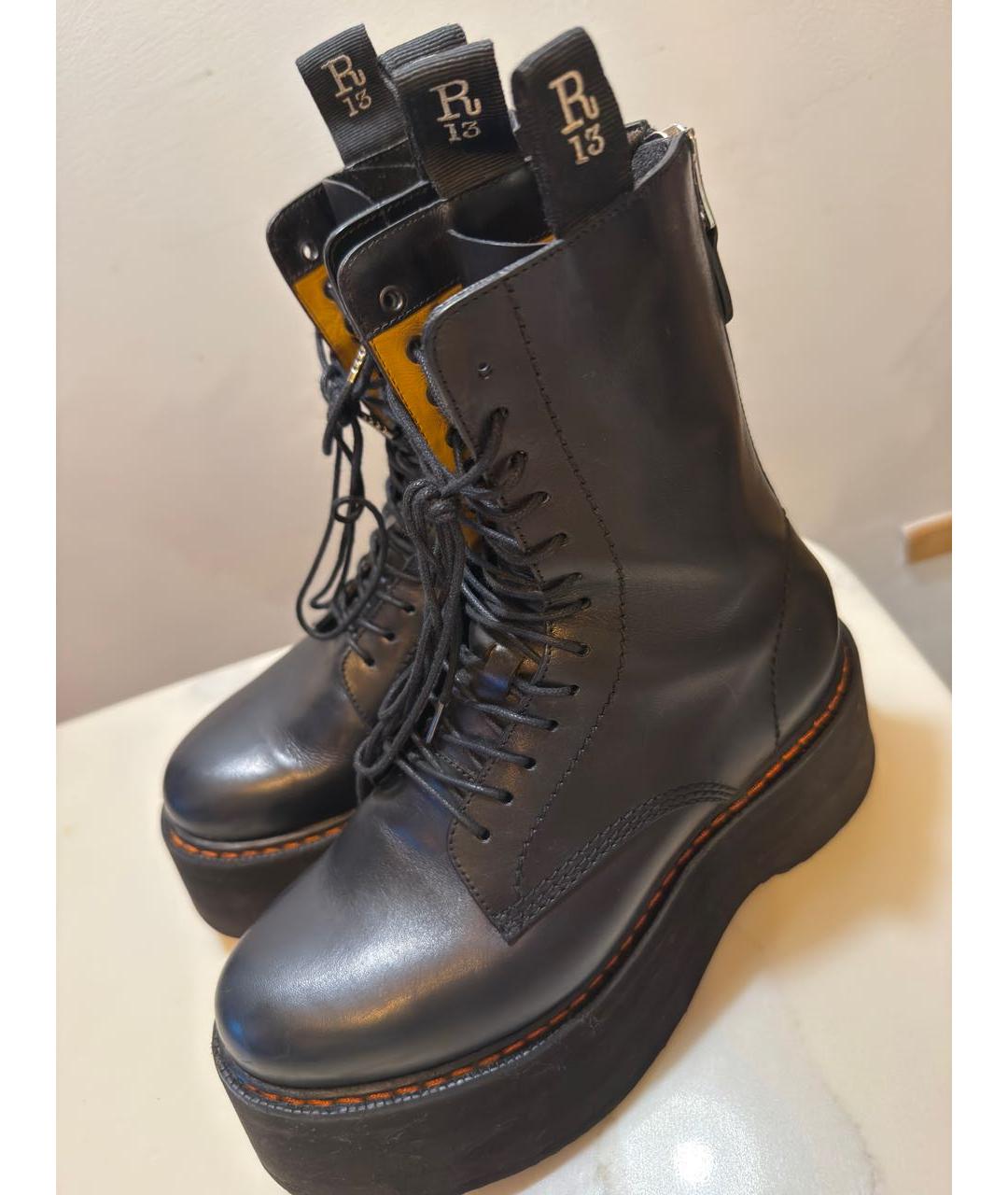 R13 Черные кожаные ботинки, фото 2