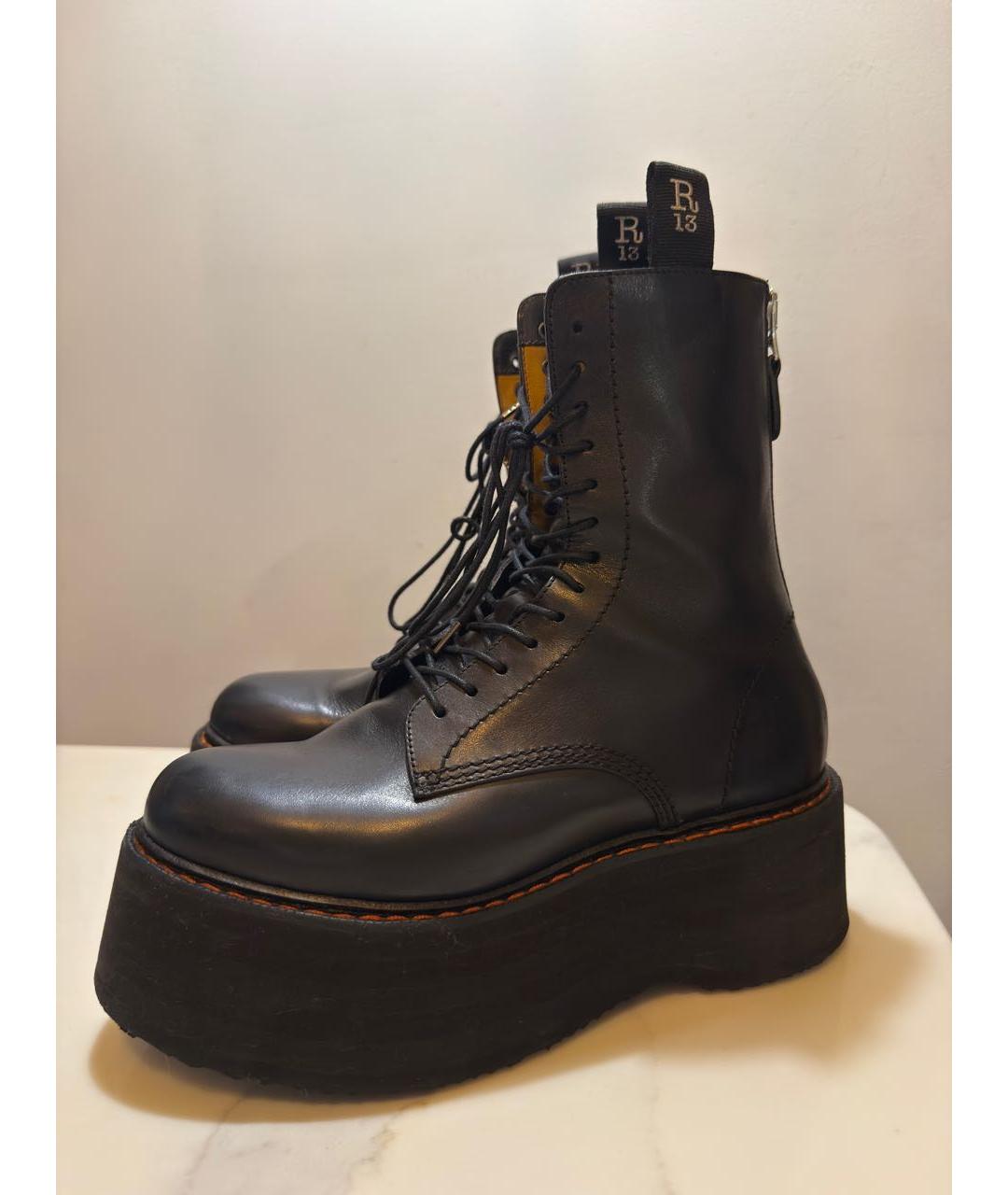 R13 Черные кожаные ботинки, фото 5