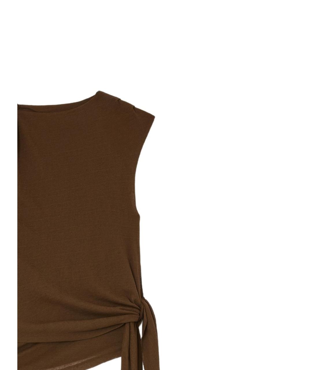 GANNI Коричневая полиэстеровая майка, фото 2