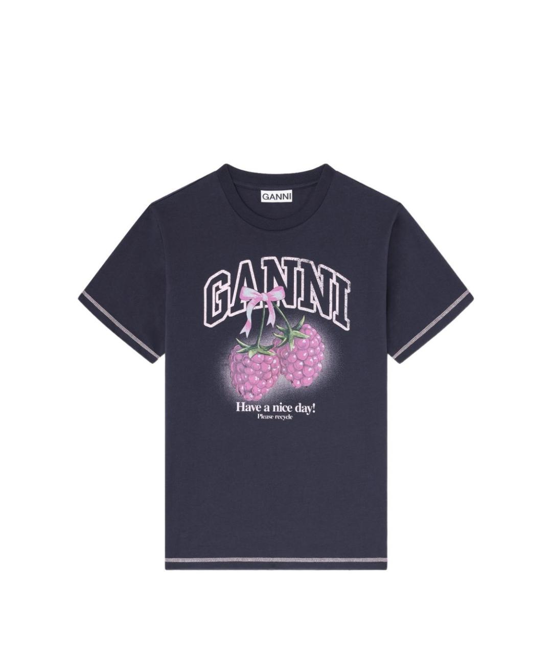 GANNI Хлопковая футболка, фото 1